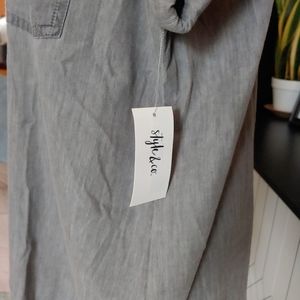grey stretchy button shirt cuffed ... small to medium main image 1